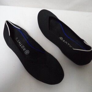 Rothy's Black Loafers with Blue Trim